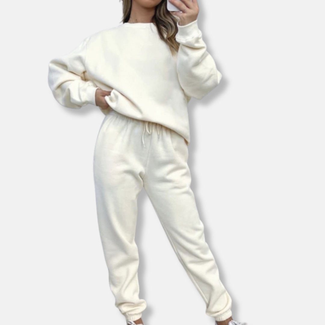 Street Wave Women Cotton Blend Two Piece Set Relaxed Fit With Drawstring Waist