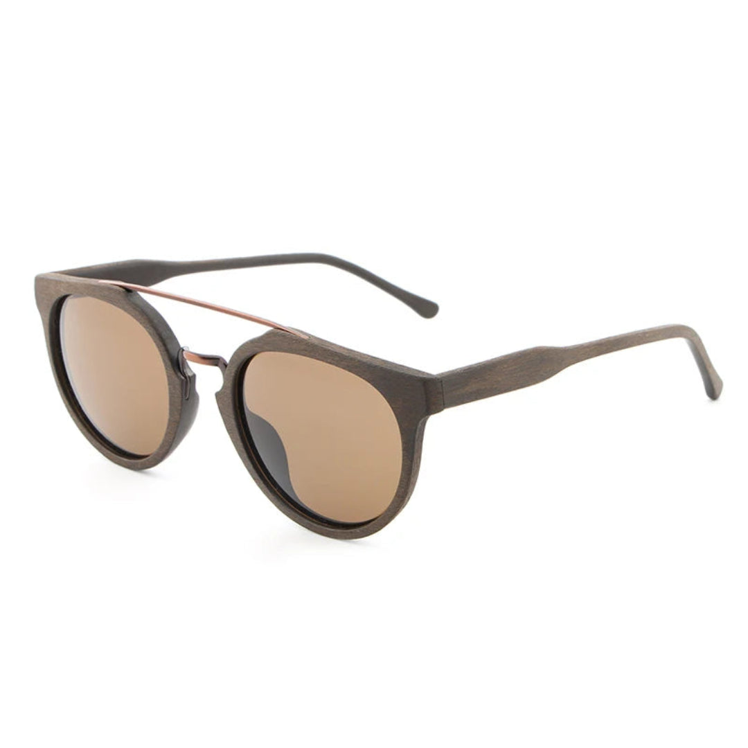 Willow Polarized Sunglasses By Waylynn For Women Wood Frames Glare Reduction