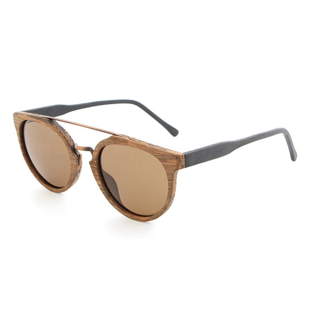 Willow Polarized Sunglasses By Waylynn For Women Wood Frames Glare Reduction