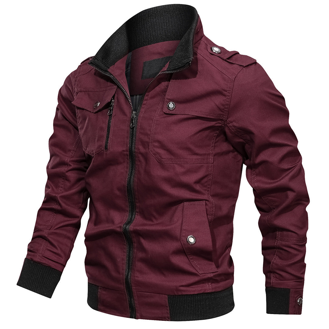Street-Wave Christian Multi Pocket Bomber Jacket For Men