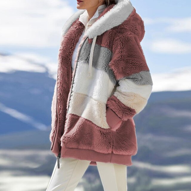 Street-wave Faux Fur Jacket for Women - Modern, Cozy, Versatile Outerwear with Plush Comfort