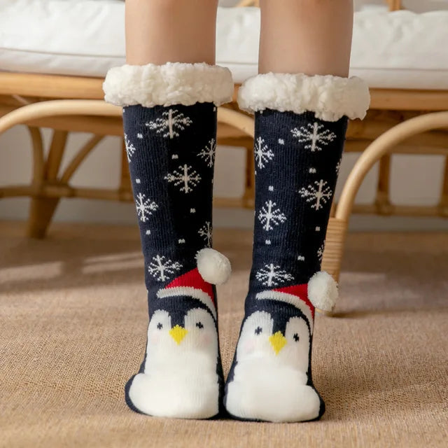 Christmas Socks Street-Wave Cozy Warm Fleece Lined Ergonomic Fit for Cold Days This Season