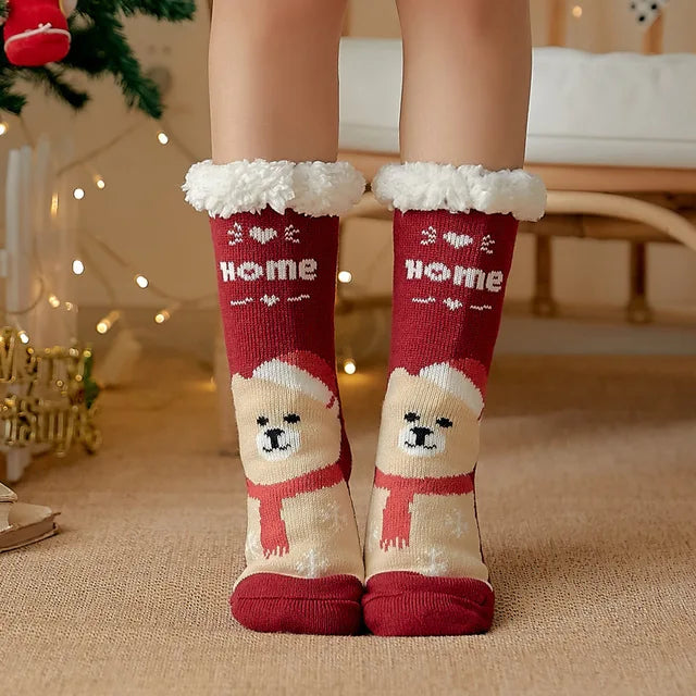 Christmas Socks Street-Wave Cozy Warm Fleece Lined Ergonomic Fit for Cold Days This Season