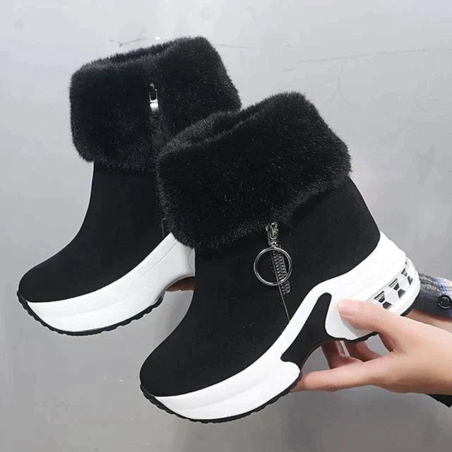 Street-Wave Short Snow Boots For Women With Side Zip And Cozy Cotton Liner Winter Ready