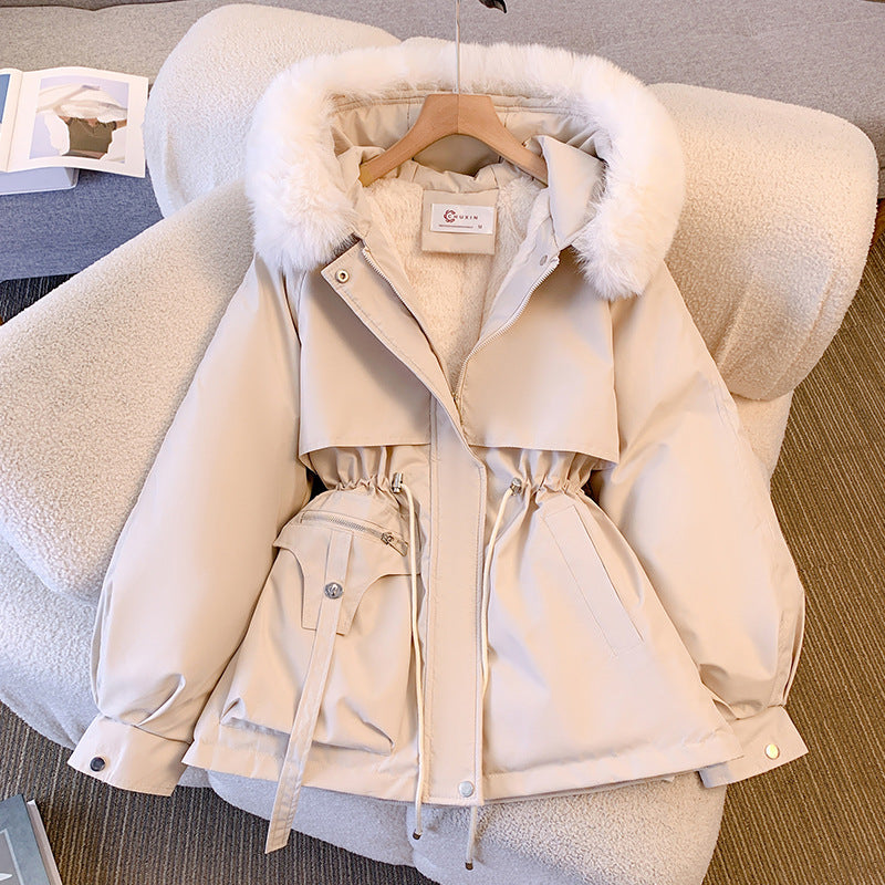 Women's Winter Coat with Fur Trim and Insulated Design