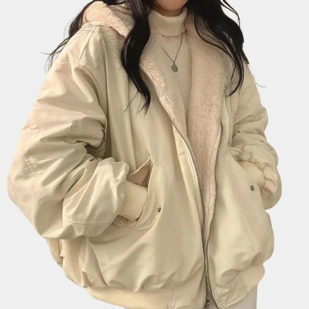 Street-wave 2 In 1 Reversible Women's Winter Coat With Hood For Warmth And Style