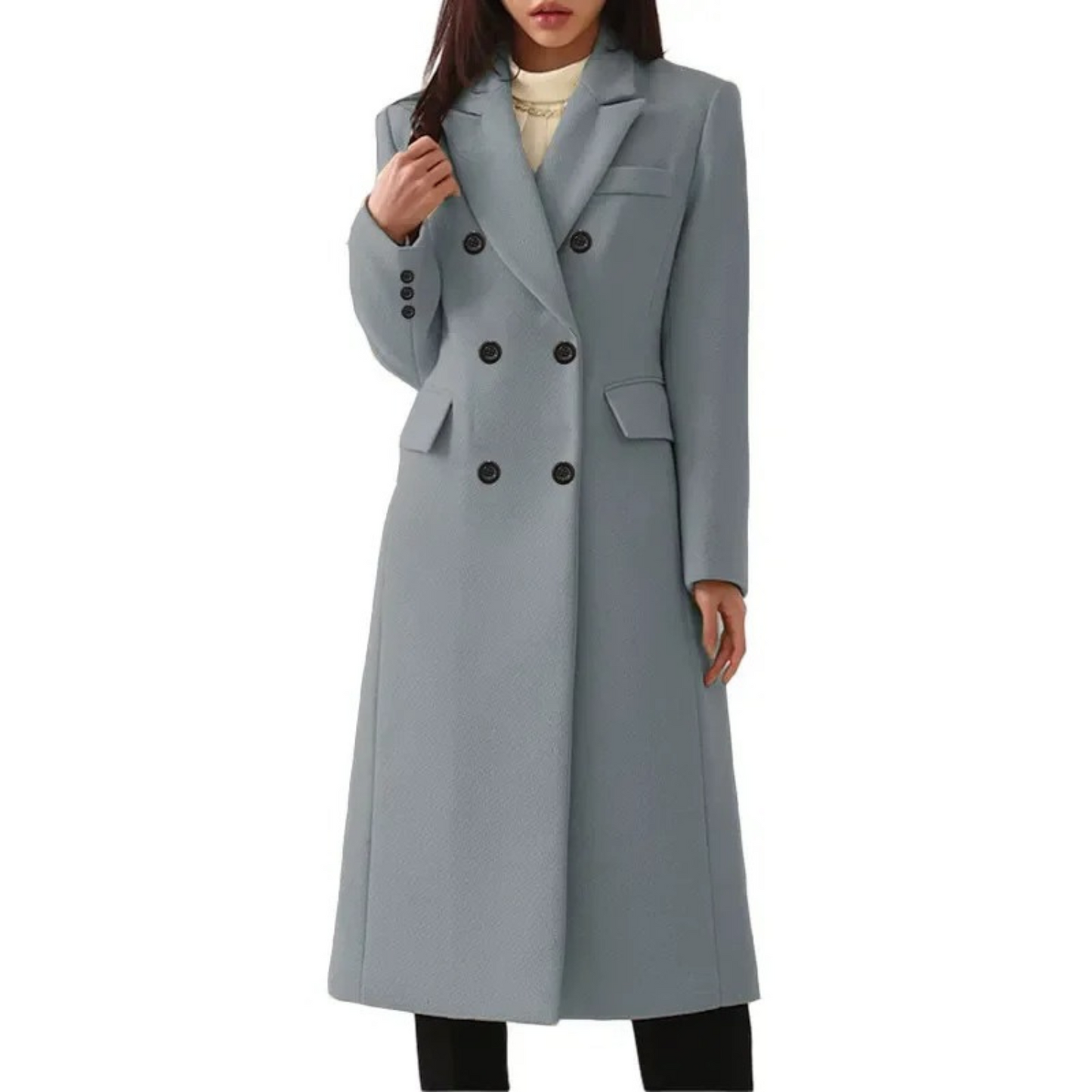 Streetwave Wool Coat For Women Double Collar Long Warmth And Timeless Style Elise