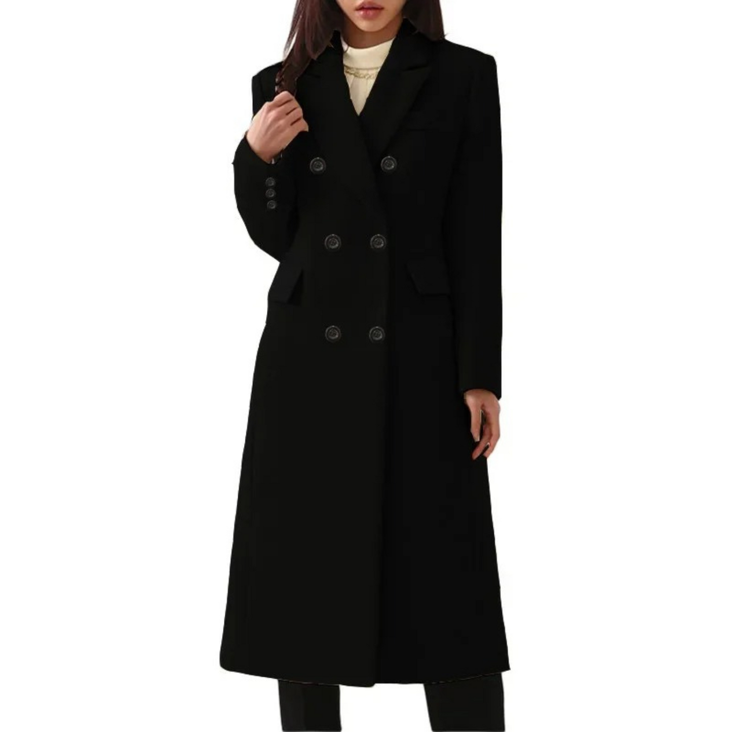 Streetwave Wool Coat For Women Double Collar Long Warmth And Timeless Style Elise
