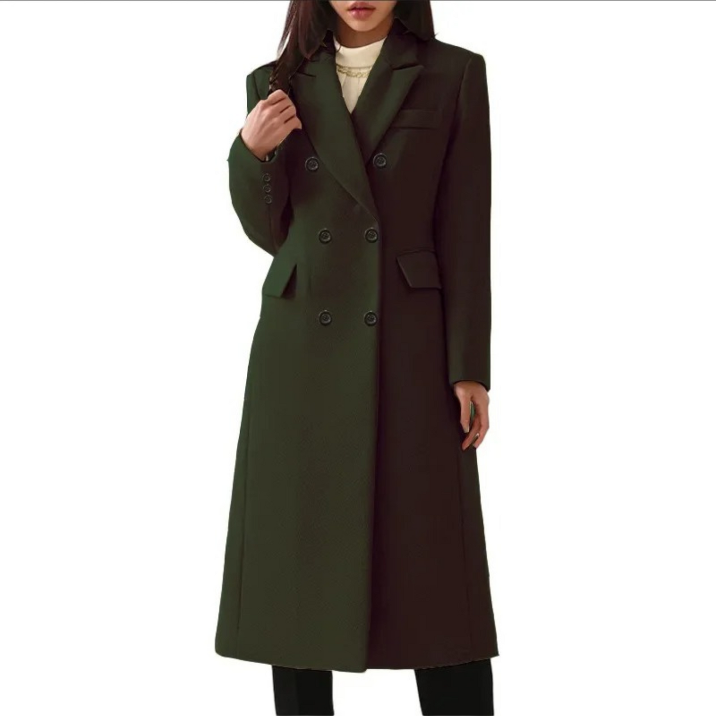 Streetwave Wool Coat For Women Double Collar Long Warmth And Timeless Style Elise