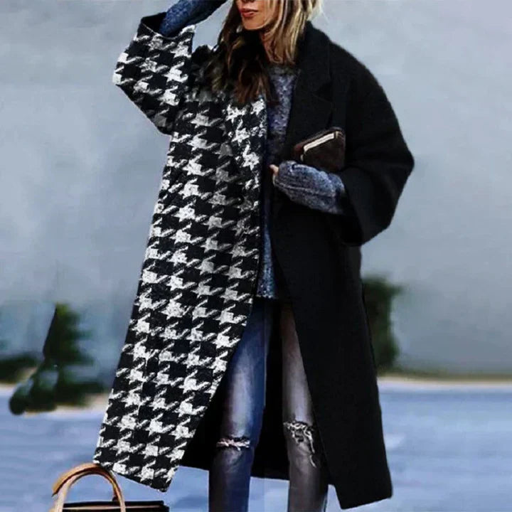 Street-wave Oversized Plaid Winter Coat For Women Warm Longline Style For Casual And Dressy Looks