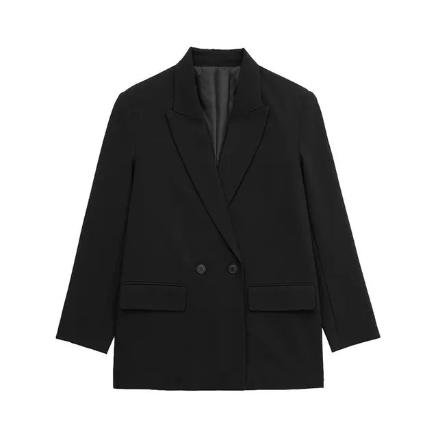 Street Wave Oversized Blazer For Women Trendy Versatile Jacket With Structured Silhouette For Modern Office Wear
