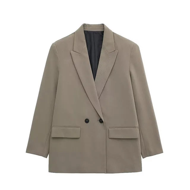 Street Wave Oversized Blazer For Women Trendy Versatile Jacket With Structured Silhouette For Modern Office Wear