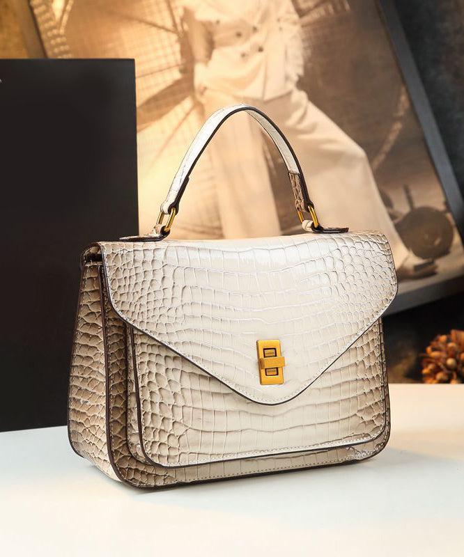 Sac fourre-tout en cuir de veau gaufré abricot pour femme - Street-Wave