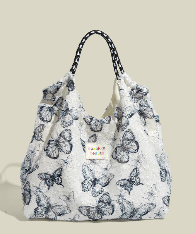Sacs fourre-tout en toile grande capacité motif papillon bleu pour femme - Street-Wave