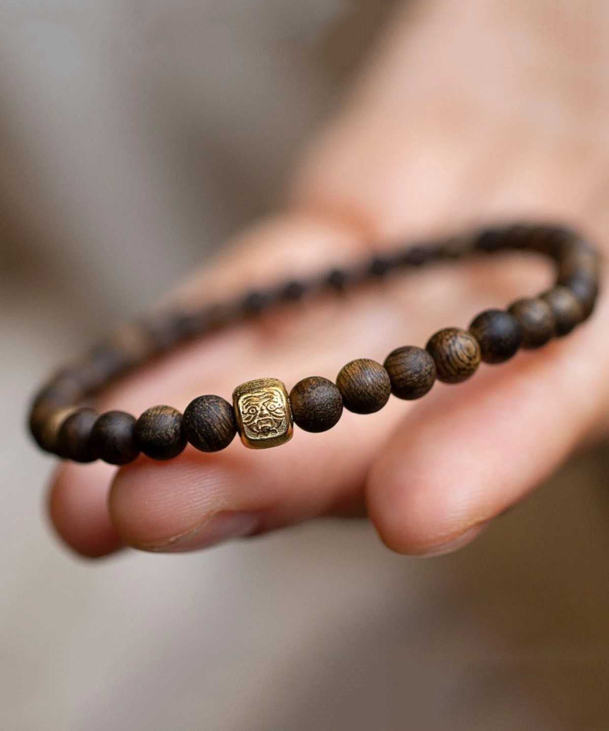 Bracelet en argent sterling marron avec perles dorées pour femme - Street-Wave