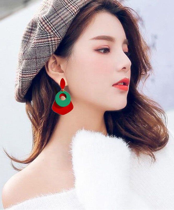 Boucles d'oreilles pendantes en alliage acrylique et argent sterling pour femme - Street-Wave