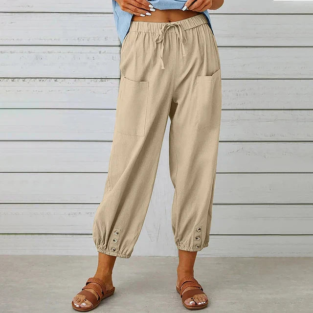Women's Relaxed Trousers with High Waist and Versatile Fit
