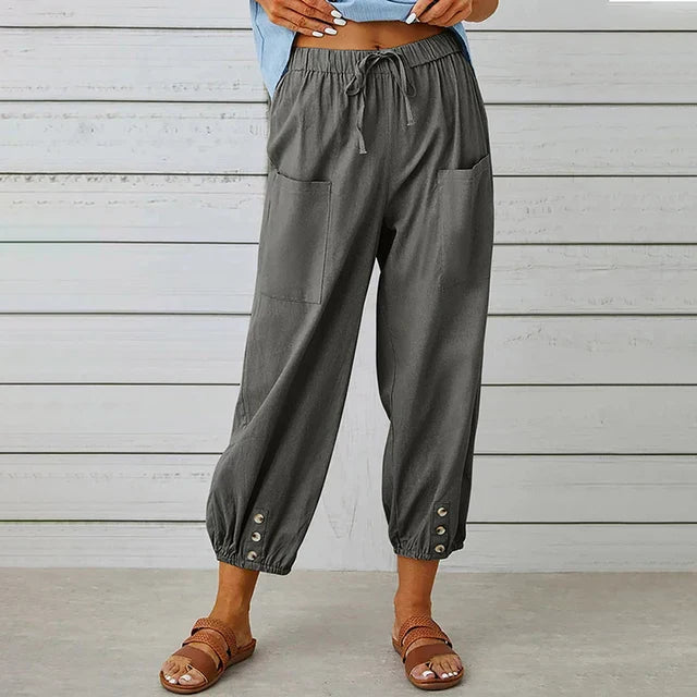 Women's Relaxed Trousers with High Waist and Versatile Fit