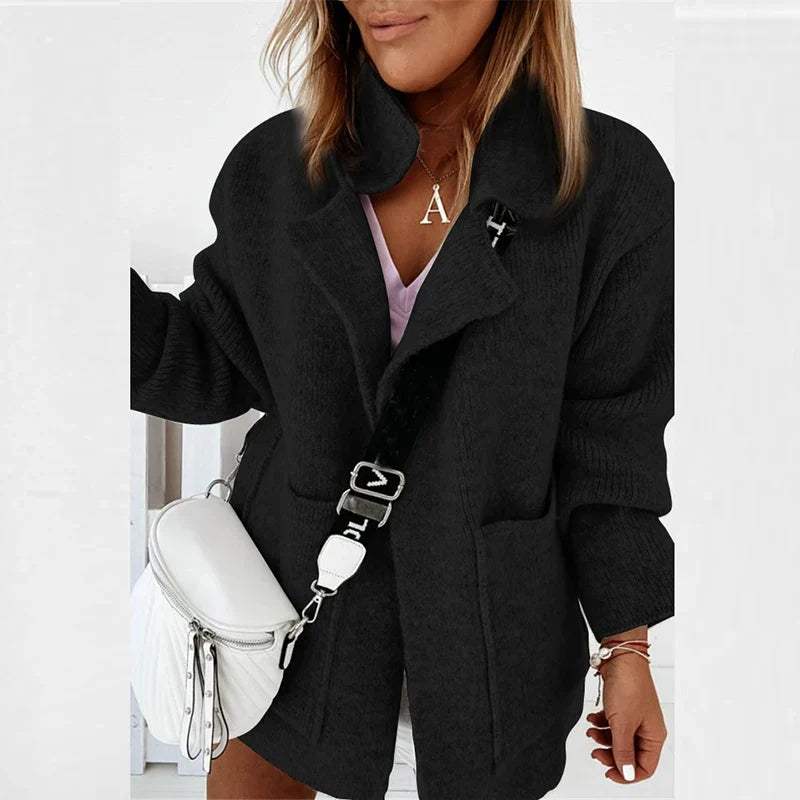Street-Wave Women's Coat With Shawl Collar Cozy Warmth For Cold Weather Street Style