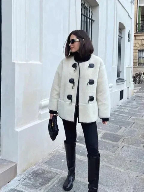 Street-wave Womens Padded Winter Jacket Cozy Insulated Coat With Oversized Sleeves