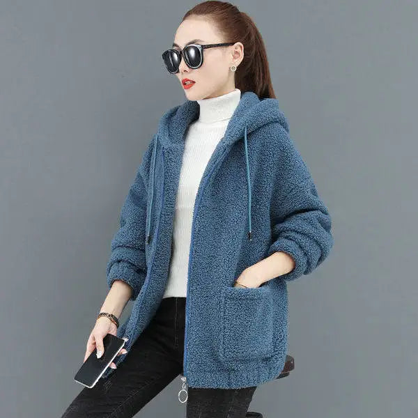 Street-wave Hooded Fleece Vest For Women Cozy Plush Lining Warm Winter Streetwear