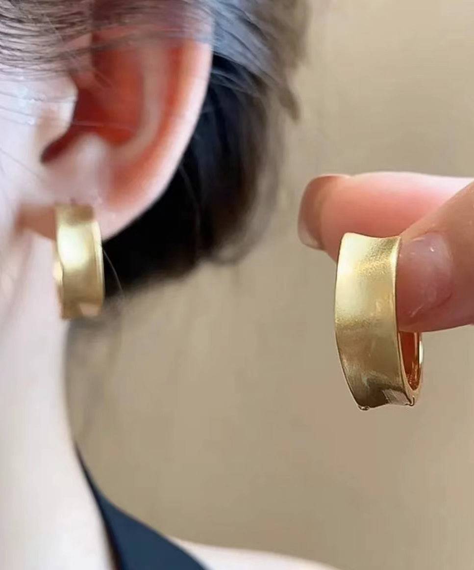 Boucles d'oreilles créoles en fil de cuivre doré pour femme - Street-Wave