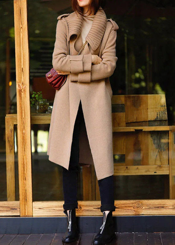 Streetwave Women Patchwork Wool Cardigan With Knit Collar Relaxed Fit For Warm Cozy Winter Style