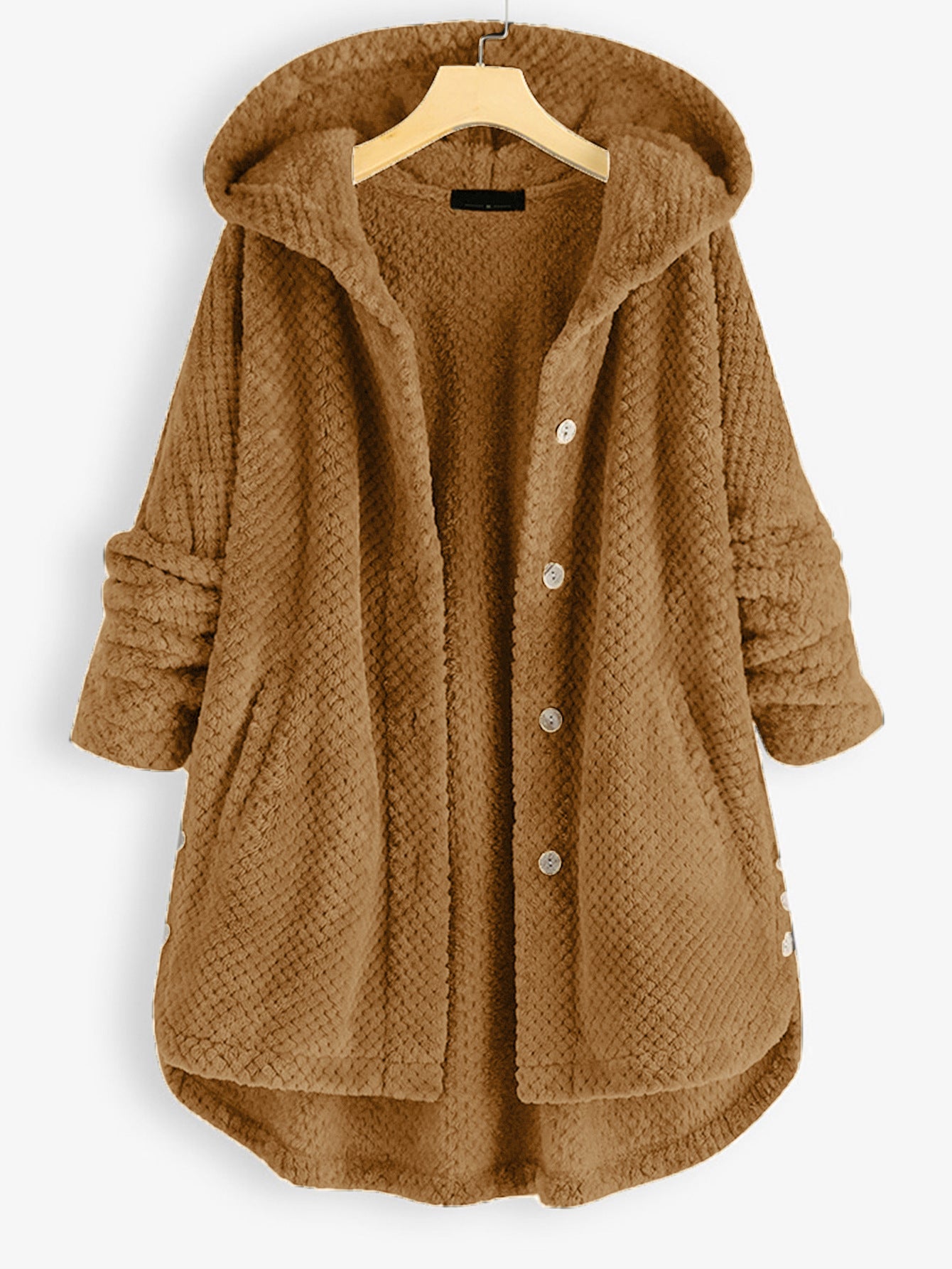 Street-Wave Womens Hoodie Coat With Button Front Cozy Warmth Relaxed Fit Everyday Chic Winter