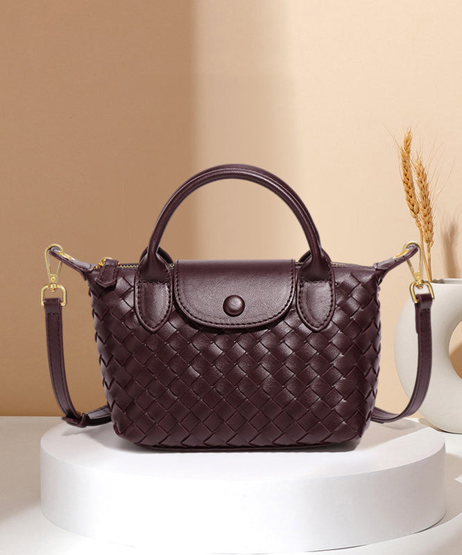 Sac fourre-tout en cuir solide et durable pour femme, tissage mûrier - Street-Wave