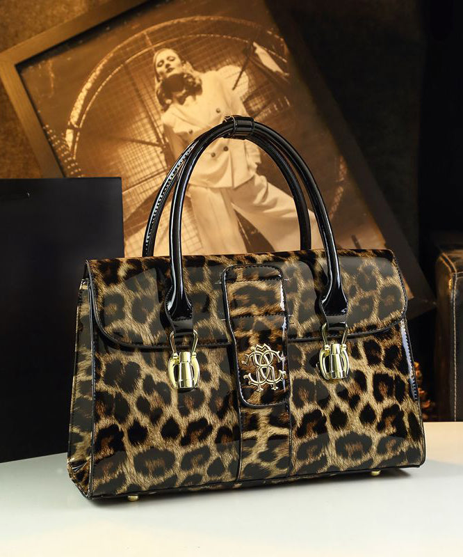 Sac fourre-tout élégant en cuir de veau gaufré léopard pour femme - Street-Wave