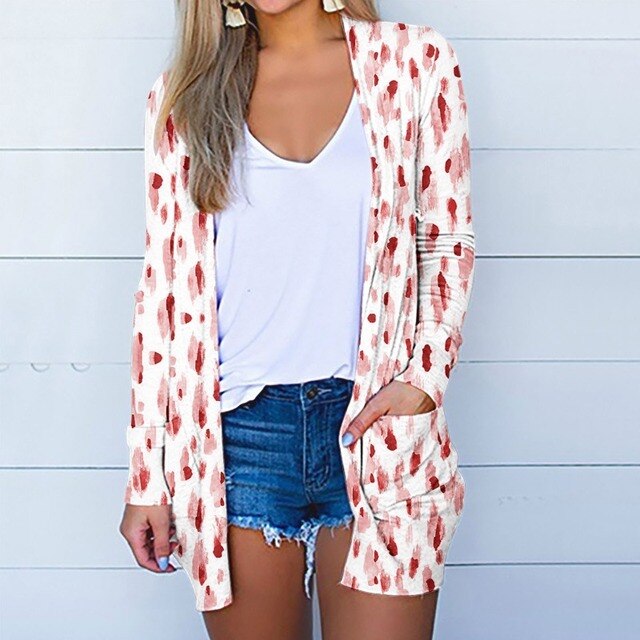 Street-wave Women's Cozy Knit Cardigan - Elegant Versatile Winter Layer With Pockets