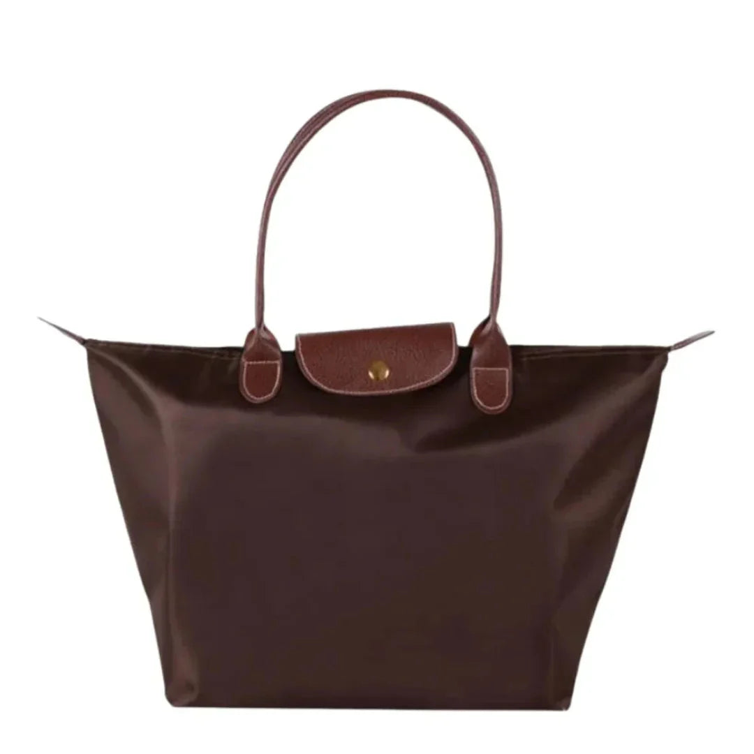 Waylynn Womens Foldable Nylon Tote Bag Water Resistant Leather Handles