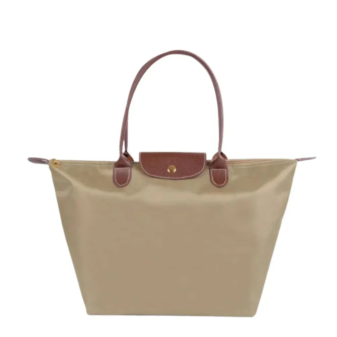 Waylynn Womens Foldable Nylon Tote Bag Water Resistant Leather Handles