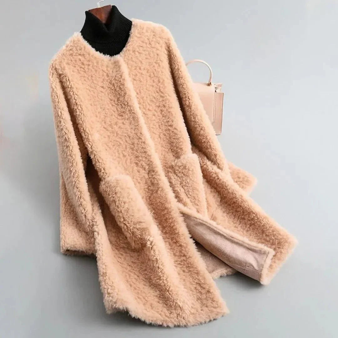 Waylynn Women Shearling Coat Ultra Soft Draped Silhouette