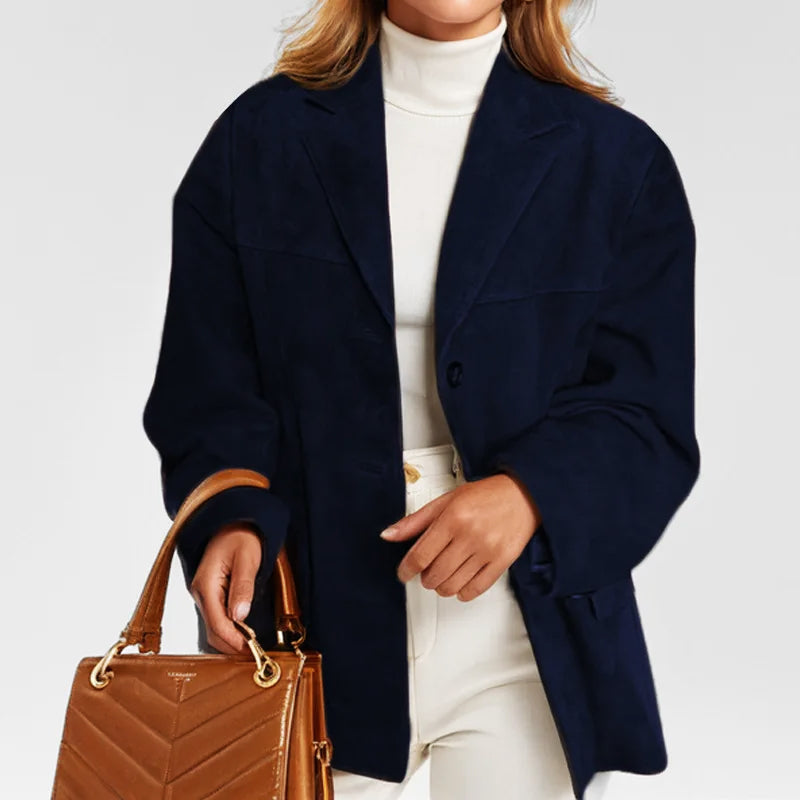 Mia Women's Button-Down Blazer by Street-Wave Versatile