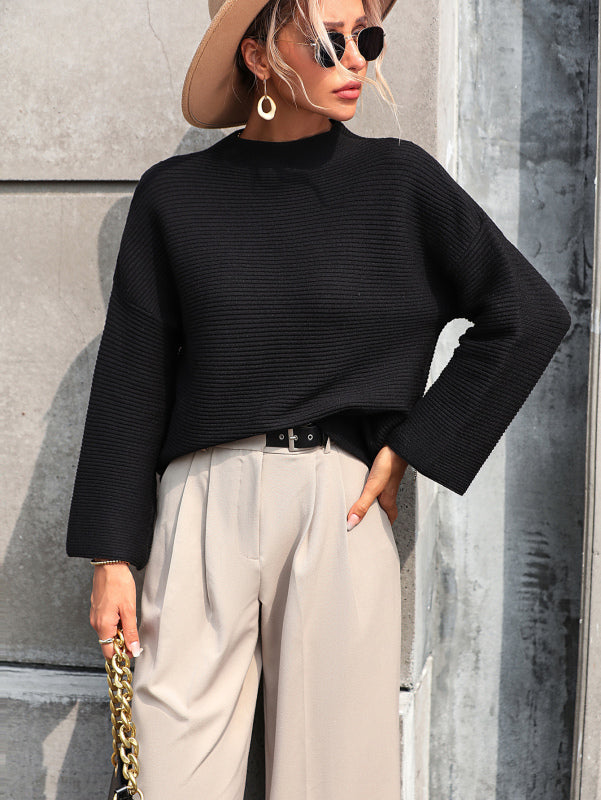 Street Wave Knit Pullover For Women Cozy Autumn Relaxed Fit Soft Warmth With Versatile Style