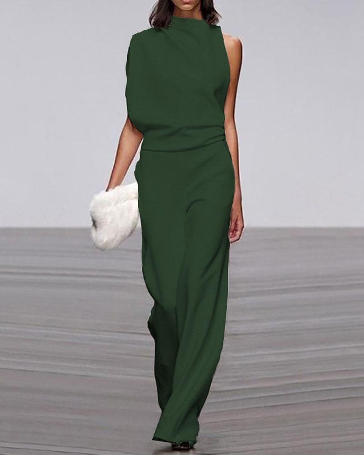 Street Wave Bella Women Chic High Neck Shoulder Jumpsuit Formal Events
