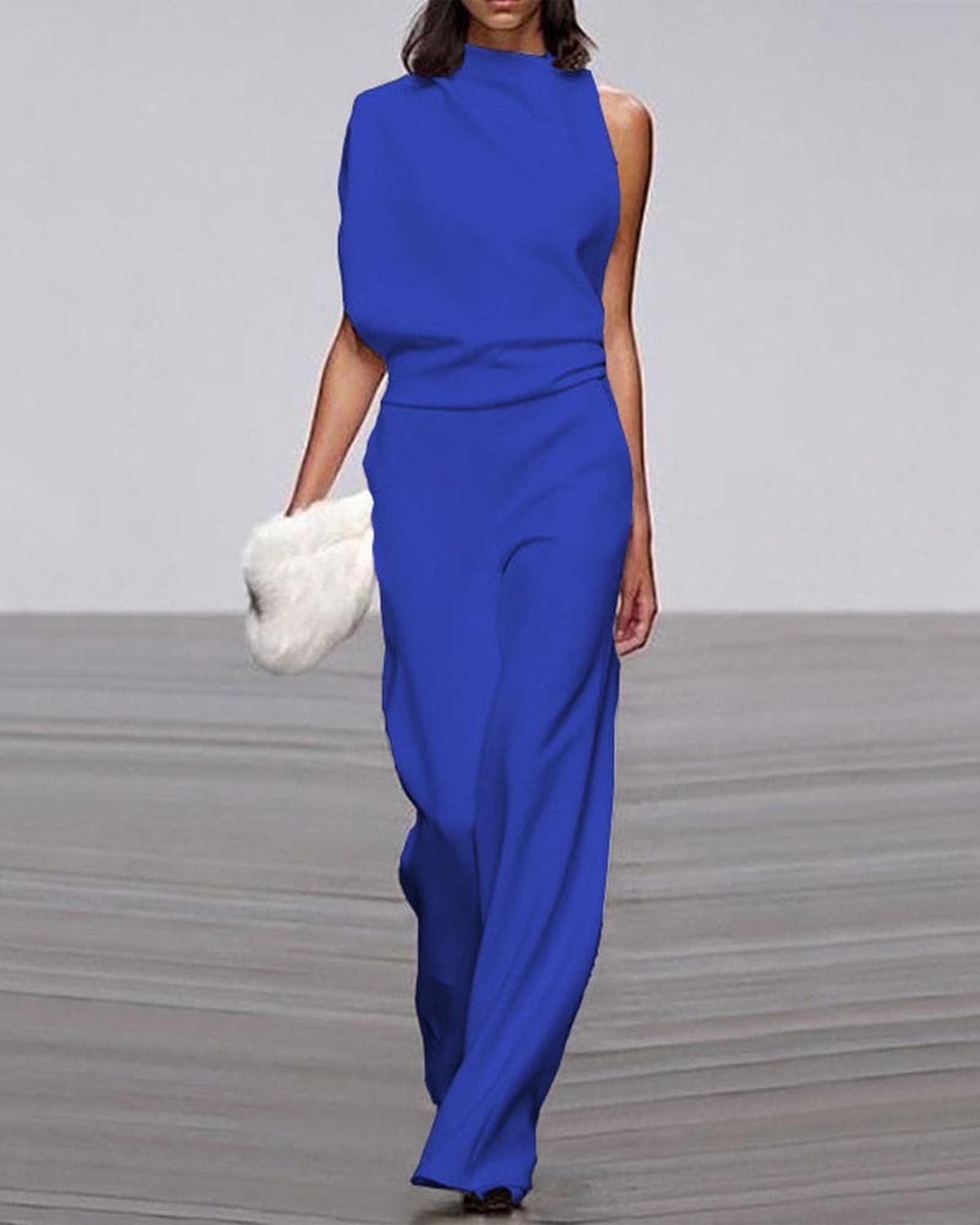 Street Wave Bella Women Chic High Neck Shoulder Jumpsuit Formal Events