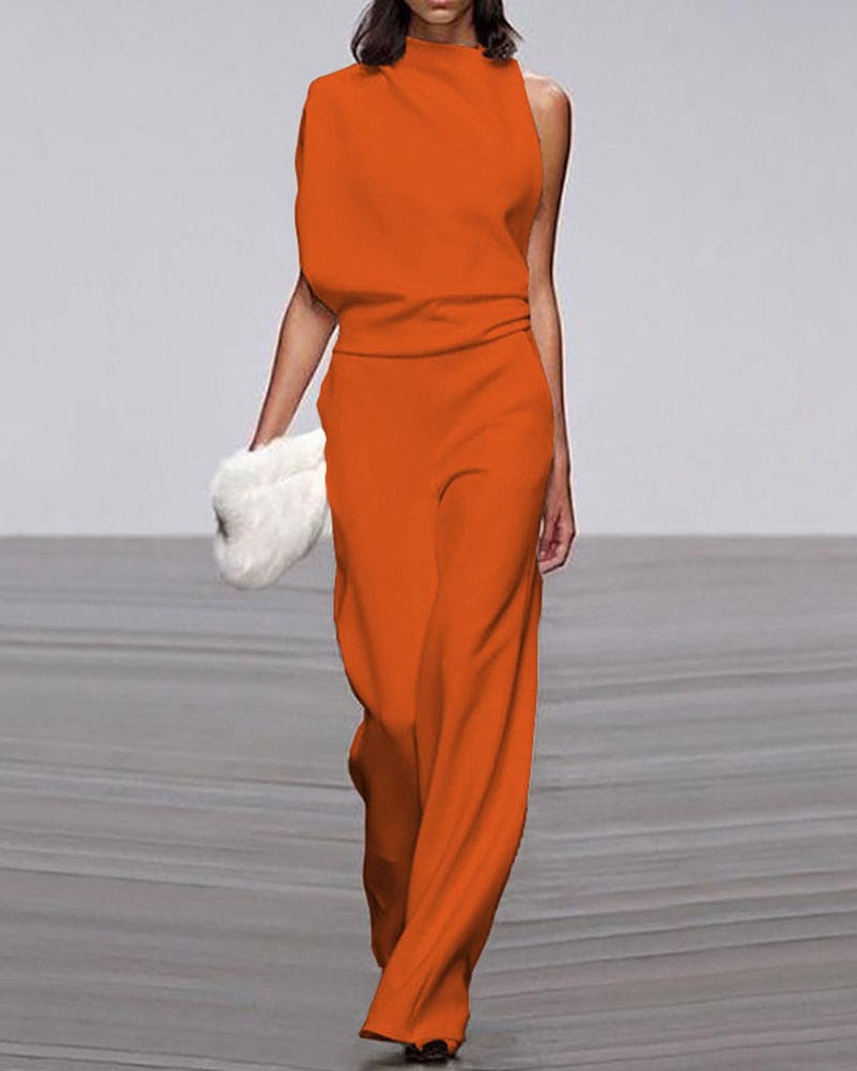 Street Wave Bella Women Chic High Neck Shoulder Jumpsuit Formal Events