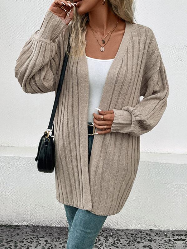 Streetwave Cardigan For Women Open Front Ribbed Knit Mid Length Cozy Relaxed Fit Autumn Layering