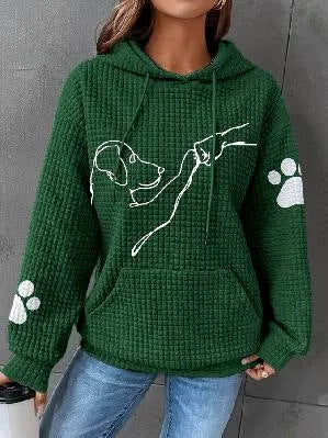 Street-wave Plus Size Women's Hoodie With Dog Print Soft Oversized Cozy Sweatshirt
