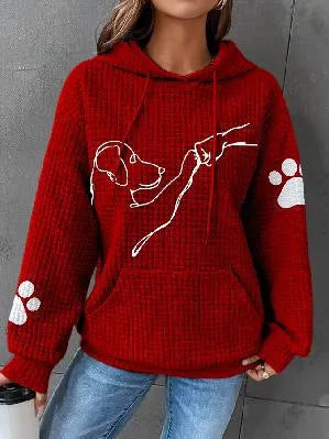 Street-wave Plus Size Women's Hoodie With Dog Print Soft Oversized Cozy Sweatshirt