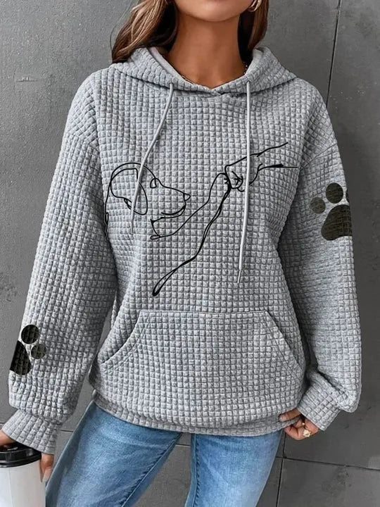 Street-wave Plus Size Women's Hoodie With Dog Print Soft Oversized Cozy Sweatshirt