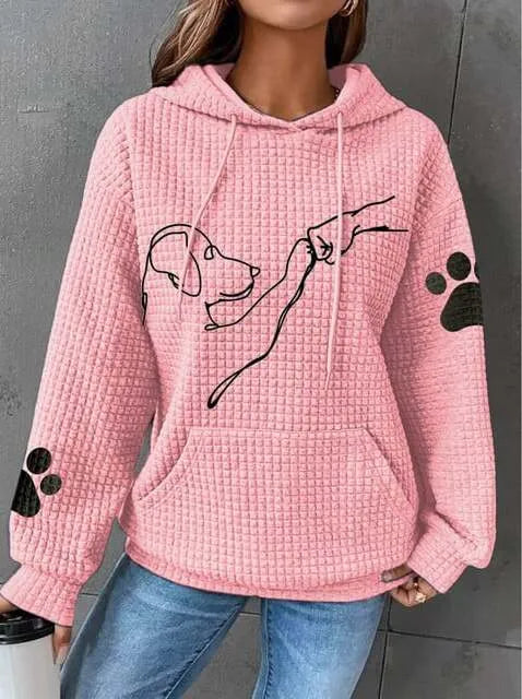 Street-wave Plus Size Women's Hoodie With Dog Print Soft Oversized Cozy Sweatshirt