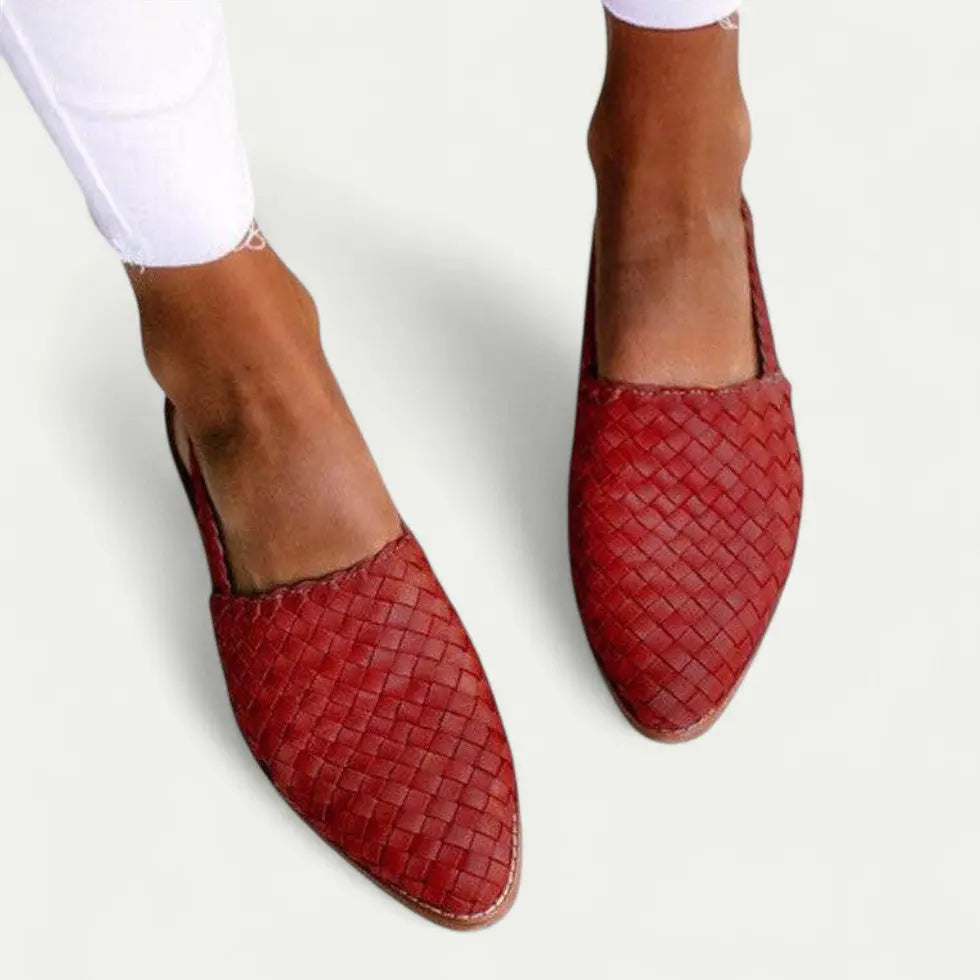Street-Wave Woven Slingback Flats For Women All Day Comfort