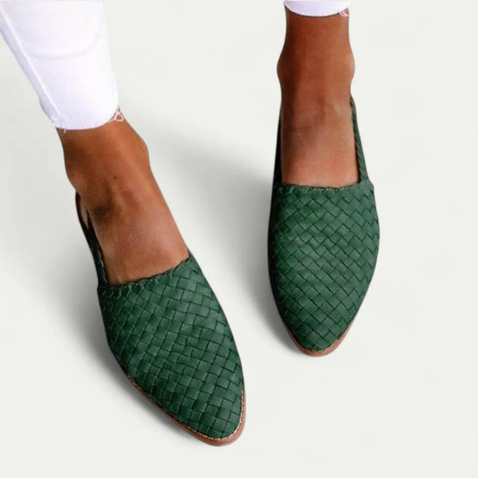 Street-Wave Woven Slingback Flats For Women All Day Comfort
