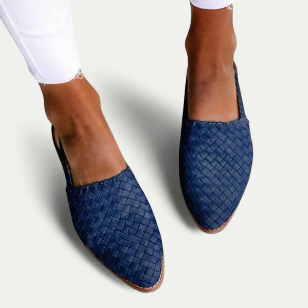 Street-Wave Woven Slingback Flats For Women All Day Comfort