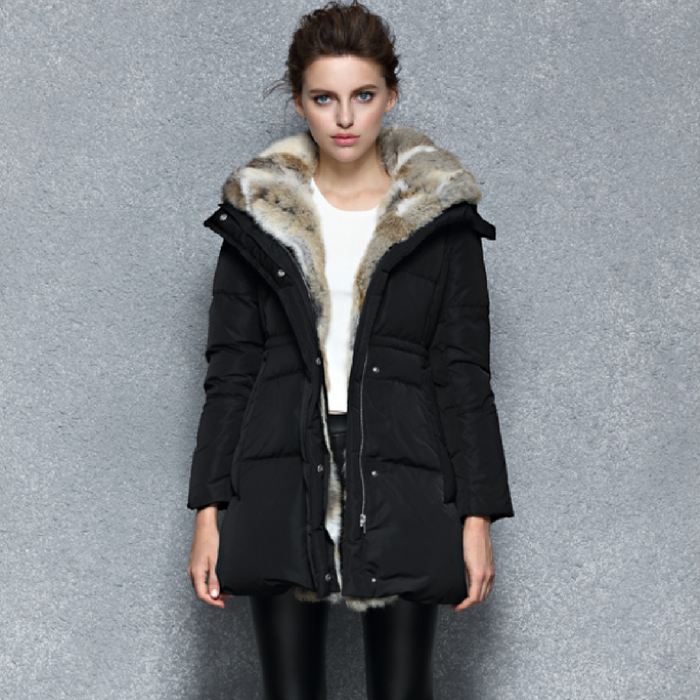 Street-wave Ultra Warm Down Jacket With Real Fur Trim Hood For Women Arctic Comfort And Cozy Pockets