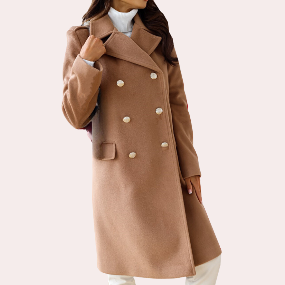 FINJA Luxury Womens Coat Tailored Warmth For Office And Evening Elegant Double Breasted Wool For Women