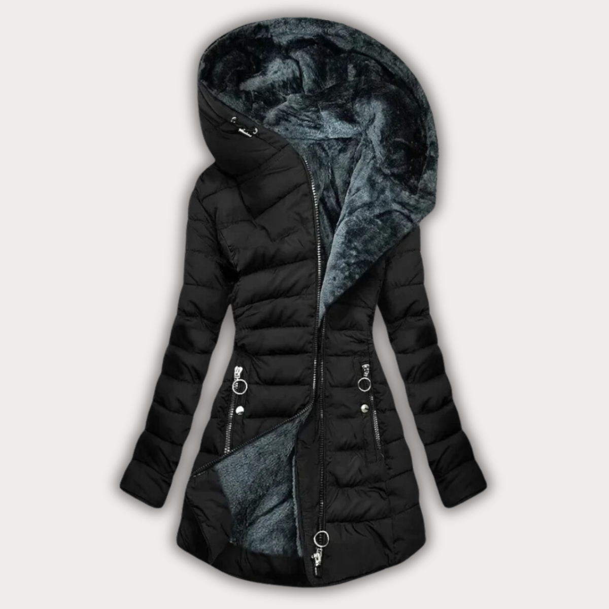 Street-Wave Women Hooded Down Puffer Coat With Fur Trim For Warmth And Style In Winter